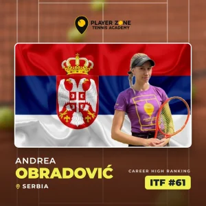 Andrea Obradović – Srbija – bivši igrač Player Zone Tennis Academy – karijerni maksimum ITF #61
